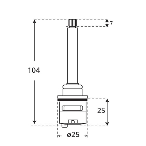 Euro 2 Way Diverter Cartridge - Long Stem